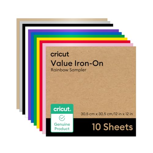 Cricut Value Iron On, Rainbow Sampler (12in x 12in, 10 Sheets) - image 1