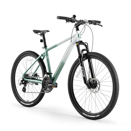 ROCKBROS MT·200 Bicicleta de Montaña 27.5', Cuadro de Aluminio con Frenos de Disco y 24 Velocidades Shimano Altus M310, Tallas 16/18/21 Pulgadas para Hombre y Mujer, Verde