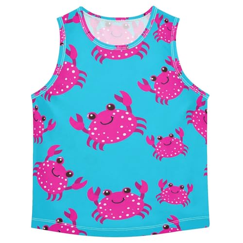 J JOYSAY Spotted Cartoon Crab Boys Tank Top Sleeveless Muscle Shirts Quick Dry Kids T-Shirts 3-15T