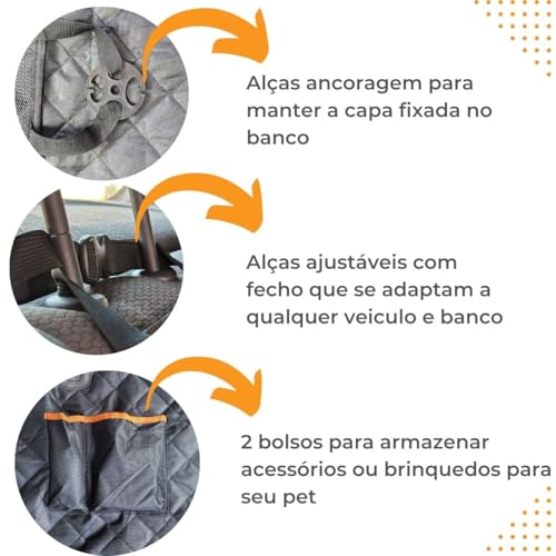 Capa para Banco de Carro Cachorro Pet Protetora Impermeável (Preto)