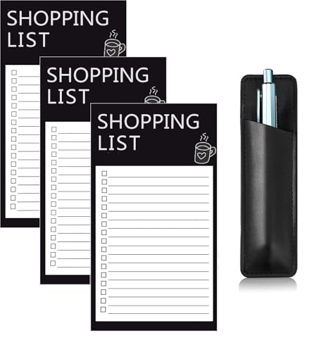 PQCLXUYA 3 Pack magnetische Notizblöcke für den Kühlschrank mit Stifthalter 5 5 x 3magnetischer Notizblock für Kühlschrank Schließfach Aktenschrank Aufgabenliste Lebensmitteleinkauf (150 Blatt)