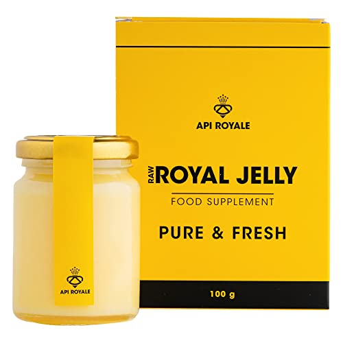API ROYALE - Pure & Fresh Royal Jelly 100g Premium Fresh Royal Jelly Nutritional Supplements 100% Natural with Natural and Non-Gluten Formula