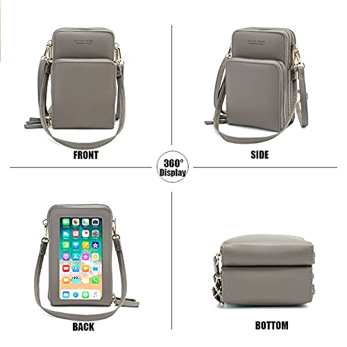 myfriday Touch Screen Crossbody Phone Purse for Women, Rfid Blocking Small Cellphone Shoulder Purse with 2 Adjustable Strap3