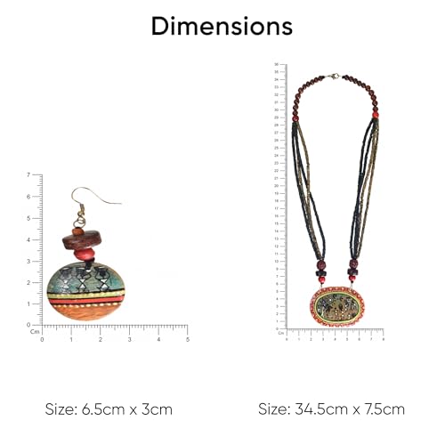Image of AAKRITI ART CREATIONS Handcrafted Women's Jewelry Set - Elegant Ethnic Necklace and Earrings, Statement Fashion Accessories for Parties & Festivals