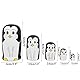 Set 5 Stück Pinguin Holz handgefertigte Matroschka Matroschka Russische Puppe für Kinder Spielzeug Geburtstag Weihnachten Neujahr Geschenk Heimdekoration