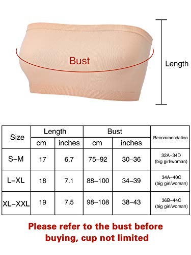 Women's Strapless Bralette Seamless Bandeau Stretchy Non-Padded Bandeau Tube Top Bra In Multi Color, 3 Pieces (Color Set 1)(Size: One Size) #TOP2