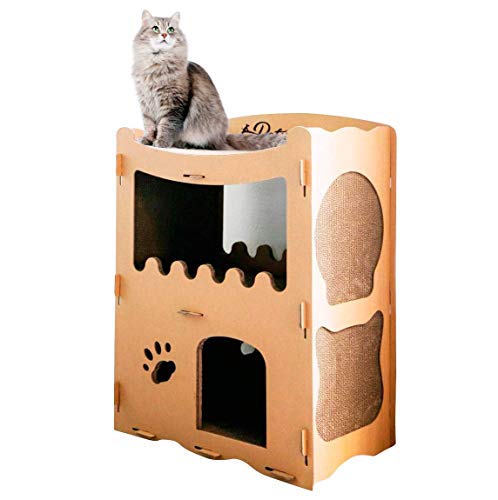 PETIQUE Feline Penthouse Cat House, Kraft, One Size