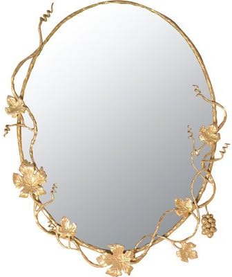 Quiescence Iron & Stone Vineyard Oval Mirror (Silver Shimmer)