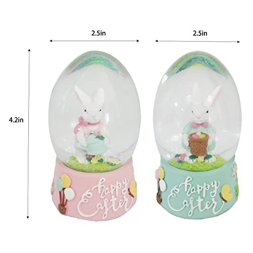 Aobaks S/2 Easter Bunny Snow Globe Decoration, Easter Water Globe Home Decor, Easter Bunny Decor, Rabbit Decor, Easter Bunny Figurine, Spring Decoration For Easter Home, #TOP1
