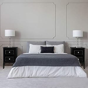 Black wood nightstand set of 2 2 drawer bedside tablecountry style wood side end table for bedroomliving roomoffice  urban country home decor