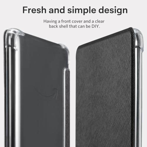 Image of CoBak Case for 7 inch Ereader - New PU Leather Cover and Clear Soft Silicone Back Cover with Auto Sleep Wake Feature,Black
