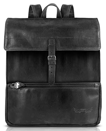 ORNA'S LEATHER ART | Mochila feminina de couro Swan, Mountain Quail - preto