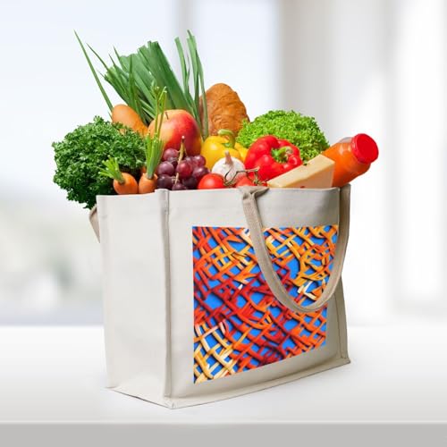 Coloured Twill Lattice Canvas Carrying Tote Bag – Eco-Friendly Reusable Shopping Bag,Shoulder Bag For Women3