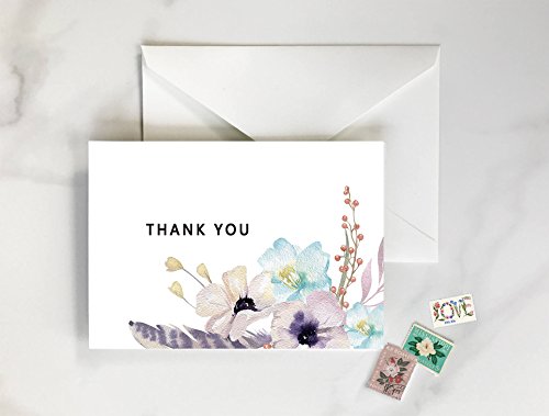 Boho Thank You Cards - 48-Count Modern Chic Thank You Notes, Bulk Thank You Cards with Envelopes, 4 x 6 Blank Notecards for Bridal Shower/Baby Shower/Wedding All Occasions - Thumbnail 6