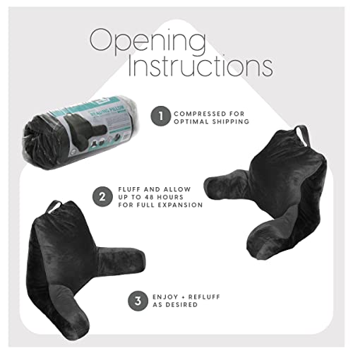 Milliard Reading Pillow With Shredded Memory Foam, Large Adult Backrest With Arms, Back Support For Sitting Up In Bed With Washable Cover (Sit Up Pillow) #TOP4