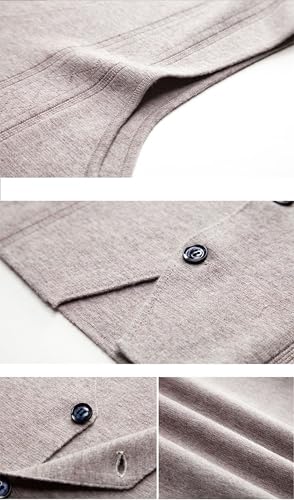 Men's Sweater Vest V-Neck Sleeveless Cable Knitted Cardigan Vest 100% Cashmere4