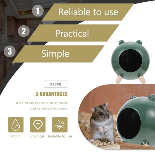 Petite maisonnette verte pour hamster et refuge de hérisson - 4