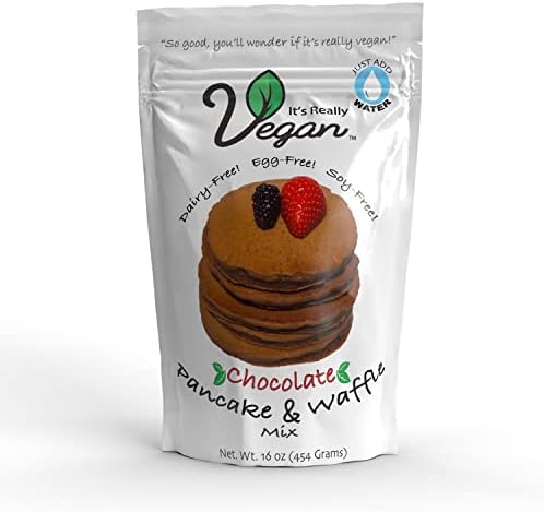 It's Really Vegan Pancake & Waffle Mix | Dairy Free, Egg Free, and Soy Free Mix Pancake Waffle | Serving Size 1/3 Cup Mix (40g) (Chocolate)