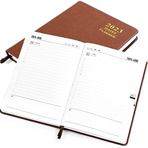 2023 Diary Day to Page Diary 2023 Planner Daily Weekly Monthly Planner Agenda 12 Months Organizer Diary Academic Journal Agenda Schedule Organizer, Brown, A5 Cover
