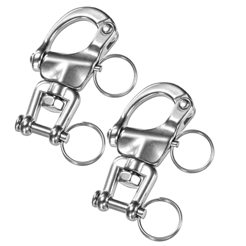 Manille pivotante en acier inoxydable 316 lot de 2 mousquetons 70mm gréement
