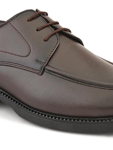 Image of STANPHORD Mens Terravia Solid Formal Officewear Lace Up Derby Shoes | Memory Foam Padded Insole | Premium Craftsmanship | Classic | Timeless | Durable