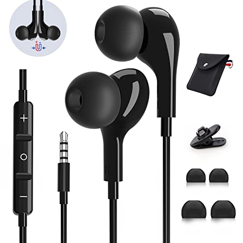 Ecouteurs Filaire 3,5 mm, Ecouteurs Intra-Auriculaires avec Microphone HD, Anti-Bruit Casque Filaire, Deep Bass,Jack 3.5mm, pour Samsung, iphone et la Plupart...
