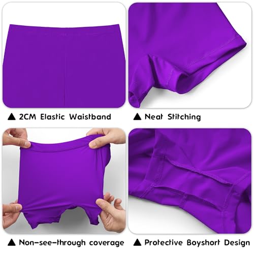 Image of QBK Toddler Girls Swim Shorts 2T-14 Boyshort Swimsuit UPF 50+ Quick Dry Rash Guard Swim Bottoms