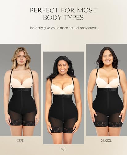 Image of SHAPELLX Shapewear Tummy Control Fajas Colombianas Shapewear for Women Plus Size Butt Lifting Faja Body Shaper
