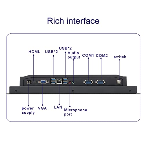 Image of 15.6 Inch Industrial Panel PC Capacitive Touch Screen 8GB Ram Win10 Pro (8GB RAM+512GB SSD, Core i5-5250U)