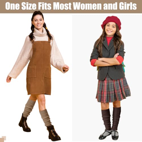 Image of Sintege 6 Pairs Leg Warmers for Girls Women | Kawaii Japanese Style Design, Soft Knitted Slouchy Boot Socks, Cute School Outfits Accessory for Girls, Lolita Costume