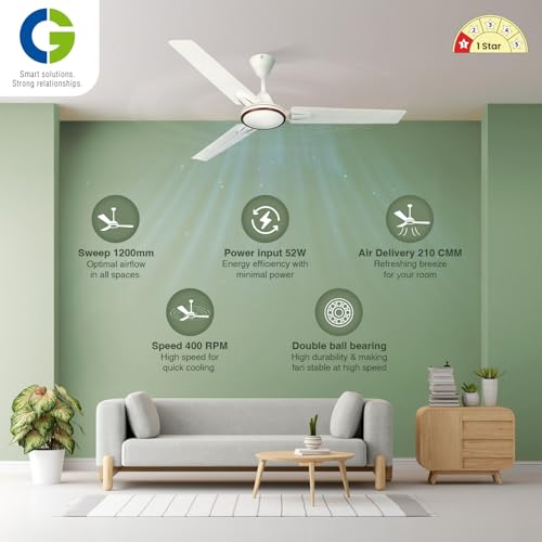 Image of CG TulipAir Neo Deco | 1200mm | High Speed FAN | Doube ball bearing | 3-Year Warranty | Ivory