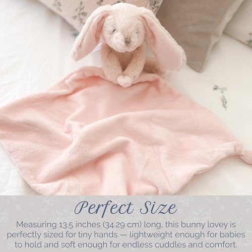 Image of MON AMI Rosie The Bunny Plush Lovey, 13.5-Inch Knotted Security Blanket
