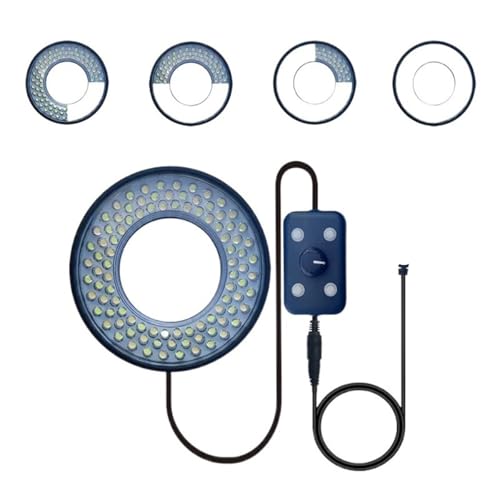 顕微鏡観察 顕微鏡 LED リングライト USB 5V 4 ゾーン色温度調整可能なステレオ Microscopio(USB 96 LEDs 4 Zone)