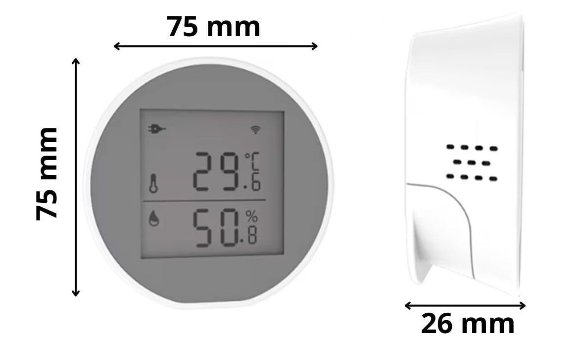 Czujnik temperatury i wilgotności – WiFi Tuya z ekranem LCD i zasilaniem USB-C