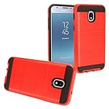 Z-GEN - for Samsung Galaxy J3 Star/Achieve/Aura/Orbit, J3V 3rd Gen 2018 Brushed Case - Red