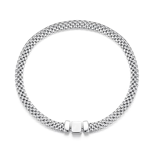 Bracelet double chaîne en argent 925 homme anti-noircissement