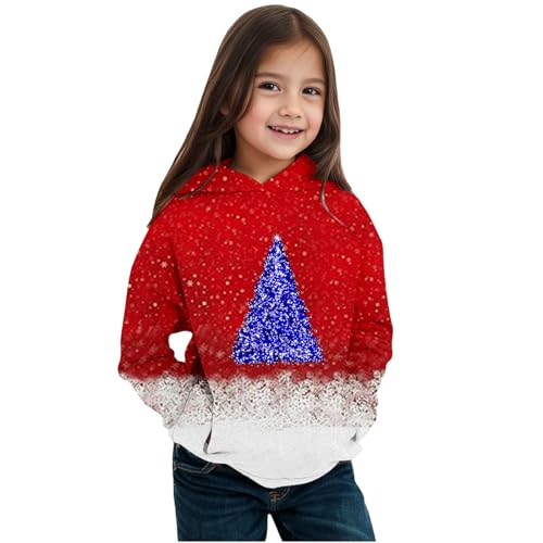 Christmas Hoodies for Teen Girls Cute Trendy Long Sleeve Pullover Hoodies Xmas Tree Oversized Hooded Sweatshirts Tops