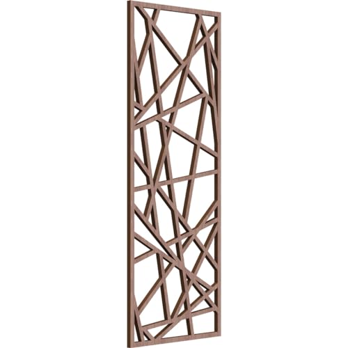 Image of Conway Decorative Pierced Fretwork Wood Wall Panels, 13 3 /8 inchW x 34 3 /8 inchH x 3 /8 inchT, Walnut