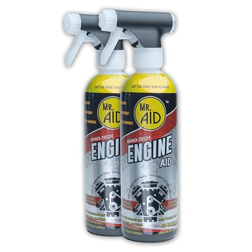 Engine AID Effectively Cleans Car Engine Bays Without The Need For Water, Formula Designed To Remove Dirt, Oils & Grease, Non-Flammable & ECO Friendly, (16 Fl Oz) W/2/Microfiber Towel (2-Pack)