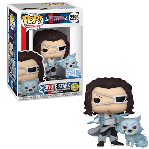 Funko POP ! Animation Bleach Coyote Stark with Wolf Buddy Exclusive Glow in The Dark Figurines en vinyle #2295 9,9 et 4,6 cm