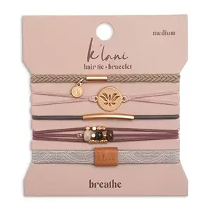 K'lani Hair Tie Bracelets for Women - Elastic Hair Bands That Double as Stylish Jewelry - Breathe - Large