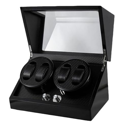 Eleeonora Enrollador De Relojes,Caja Giratoria para 4 Relojes,Caja Giratoria AutomáTica,Caja Giratoria AutomáTica para Relojes,Devanadera De Reloj AutomáTica,5 Modos De RotacióN,Negro