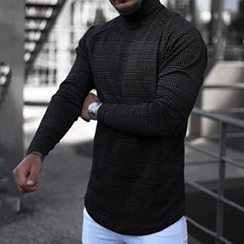 Ymosrh Men's Casual Long Sleeve Lightweight Sweaters Turtleneck Fall Winter Pullover Tops Fashion Sweater, M-4XL2
