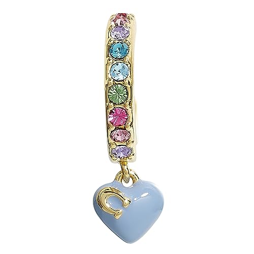 COACH Pave Enamel Heart Huggie Earrings3