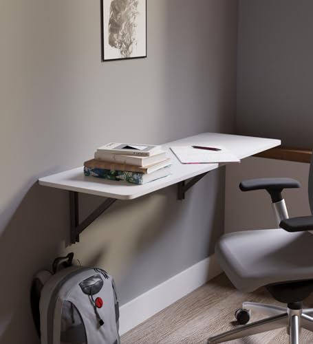 Image of COUCH CULTURE Flipko Engineered Wood Multipurpose Table Wall Mounted Finish Color - Frosty White | Multi-Purpose Study Table | Floating Office Table | 1 Year Warranty