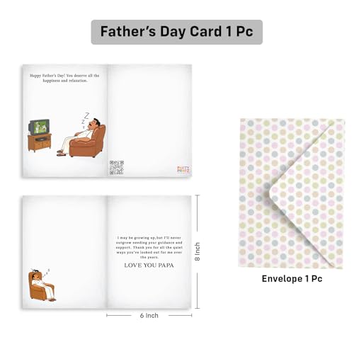 Image of Party Propz Fathers Day Greeting Card - 1 Pc Love You Papa Card with Envelope for Dad, Fathers Day Gift, Best Papa Gifts (Cardstock)