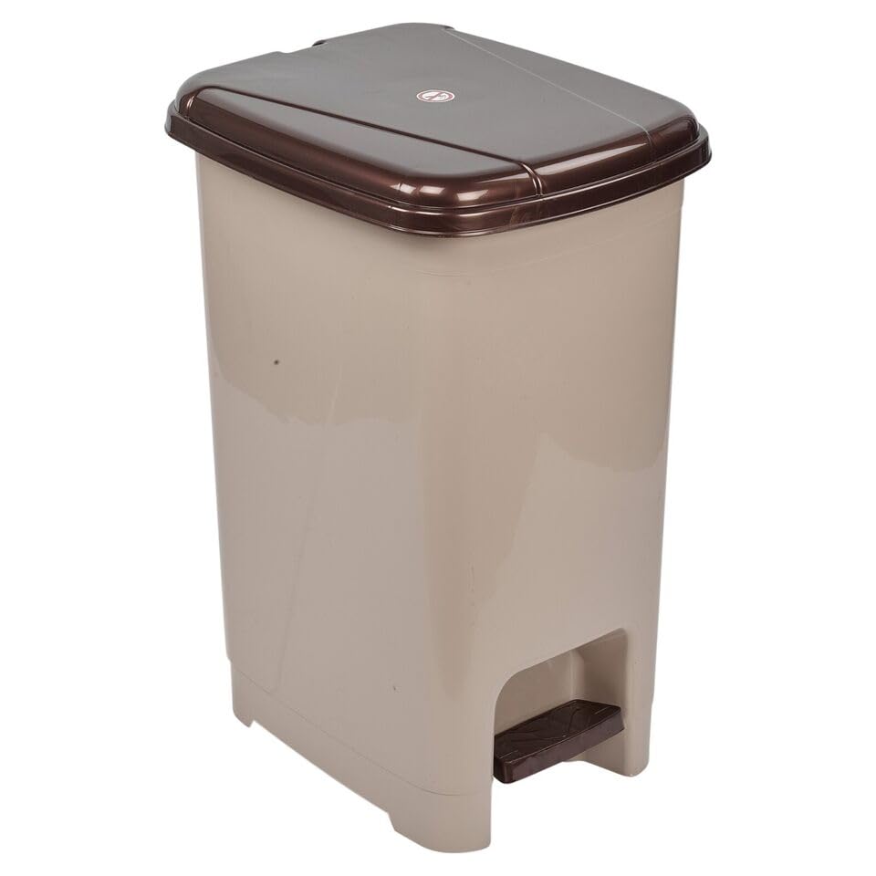 URBNLIVING 8L or 40L or 15L Slim Recycling Kitchen Step On Pedal Bin With Inner Insert Liner Pocket and Lid for Home and Office (40L Cappuccino)