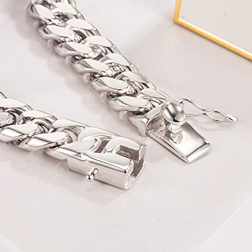 Pulsera Hombre Cadena Cubana Plata 925 12MM 8 pulgadas miniatura 5