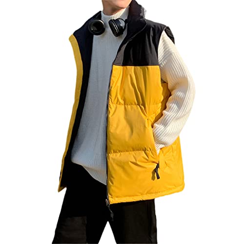 Veste chaude sans manches homme jaune coupe confort taille S