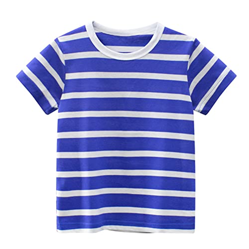 Toddler Boys Cotton Soft Short Sleeve Striped T Shirt Crew Loose Fit Summer Clothes Tops Casual Comfy Kids Outfit
